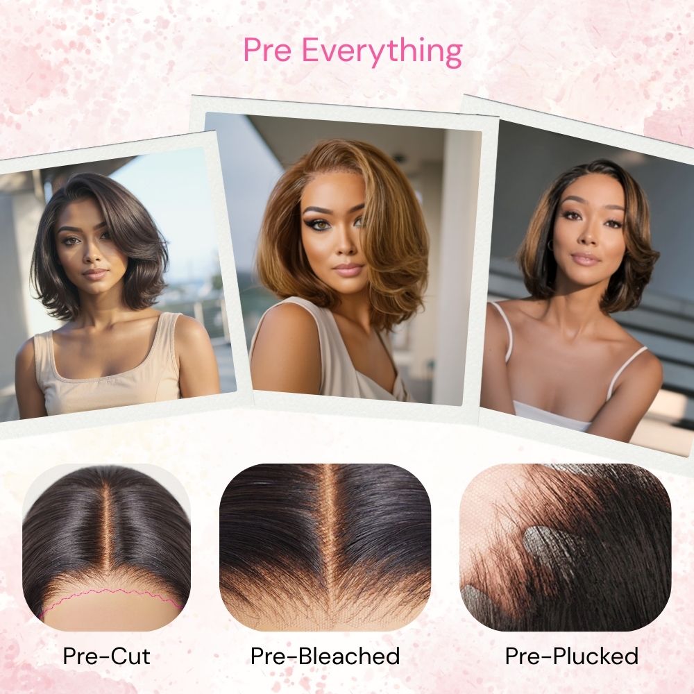 Pre Everything Wigs | Loose Wave Layered Cut Glueless 5x5 Closure HD Lace Human Hair Wig Pre-cut & Plucked & Bleached