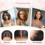 Pre Everything Wigs | Loose Wave Layered Cut Glueless 5x5 Closure HD Lace Human Hair Wig Pre-cut & Plucked & Bleached