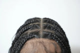 24" Human Baby Hair Boho Curls Hand-tied Knotless Box Braided HD Full Lace Wig
