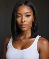 Straight Bob Wig Glueless 13x4 Frontal Lace Wig Human Hair Pre-Cut Lace