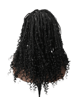Short HD Full Lace Knotless Boho Box Braided Wig With Human Hair Ombre Brown