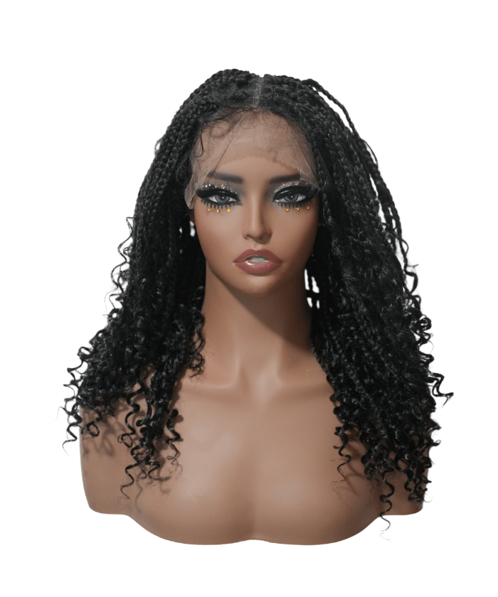 24" HD Full Lace Boho Box Braided Wig With Human Baby Hair