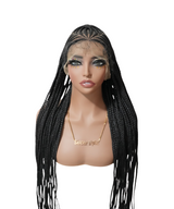 Hand-tied Straight Hair Wigs with Cornrow Braids Pre Bleached HD Full Lace Wear Go Glueless Wig T2