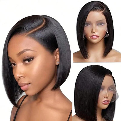 Side / T Part Natural Color Straight 13X4 Lace Front Bob Wig 100% Human Hair | Fits All Face Shapes