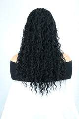 Hand-tied Cornrow Braids Wig with Curly Hair HD Lace Wear Go Glueless Wig T3 Natural Black