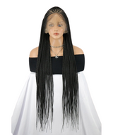 Hand-tied Straight Hair Wigs with Cornrow Braids Pre Bleached HD Full Lace Wear Go Glueless Wig T2