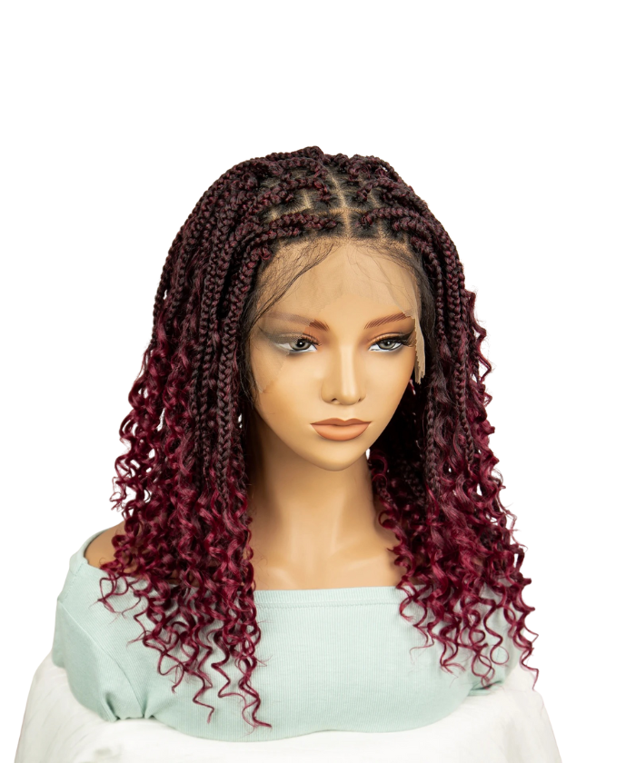 24" HD Full Lace Boho Box Braided Wig With Human Baby Hair