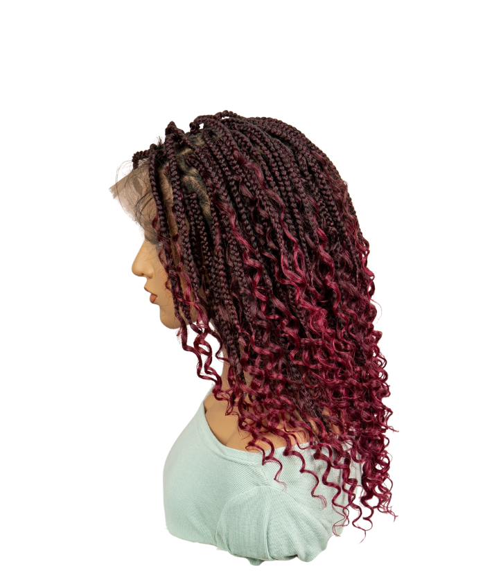 24" HD Full Lace Boho Box Braided Wig With Human Baby Hair