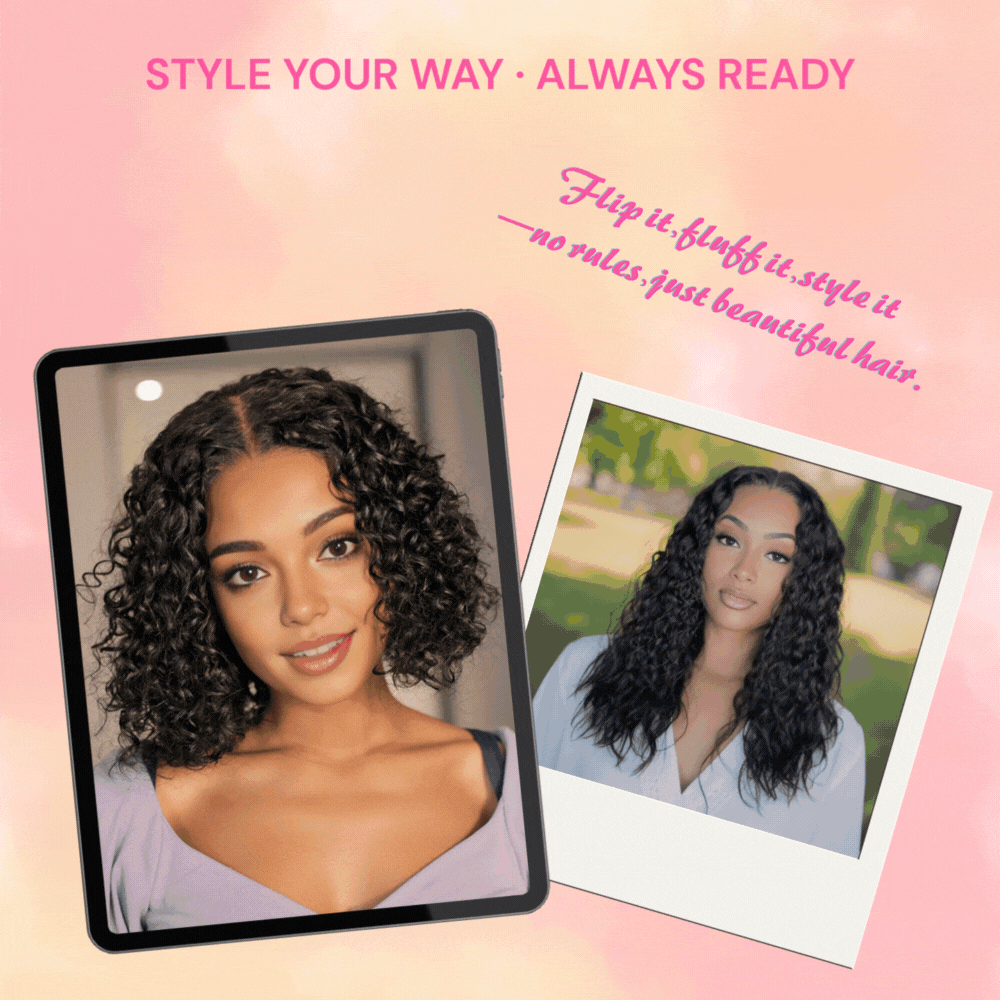 Pre Everything Wigs | Water Wave Glueless 13x4 Frontal HD Lace Human Hair Wig Pre-cut & Plucked & Bleached