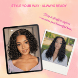 Pre Everything Wigs | Water Wave Glueless 13x4 Frontal HD Lace Human Hair Wig Pre-cut & Plucked & Bleached