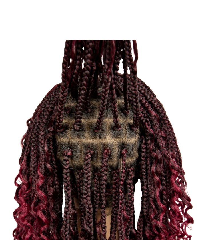 24" HD Full Lace Boho Box Braided Wig With Human Baby Hair