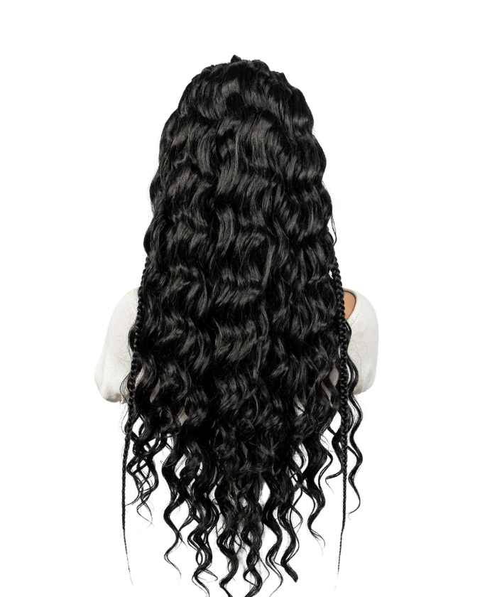 13x6 HD Lace Front Deep Wave Hair Wigs with Cornrow Braids