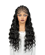 13x6 HD Lace Front Deep Wave Hair Wigs with Cornrow Braids