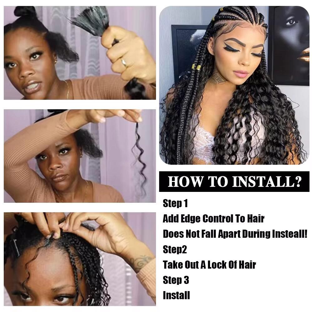 2 Bundles Deep Wave Bulk Hair For Boho Braiding Coffee Brown