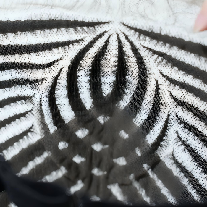 Hand-tied Cornrow Braids Wig with Curly Hair HD Lace Wear Go Glueless Wig T4 Natural Black