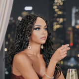 HD Full Lace Hand-tied Knotless Boho Box Braided With Curls Wear Go Glueless Wig Natural Black