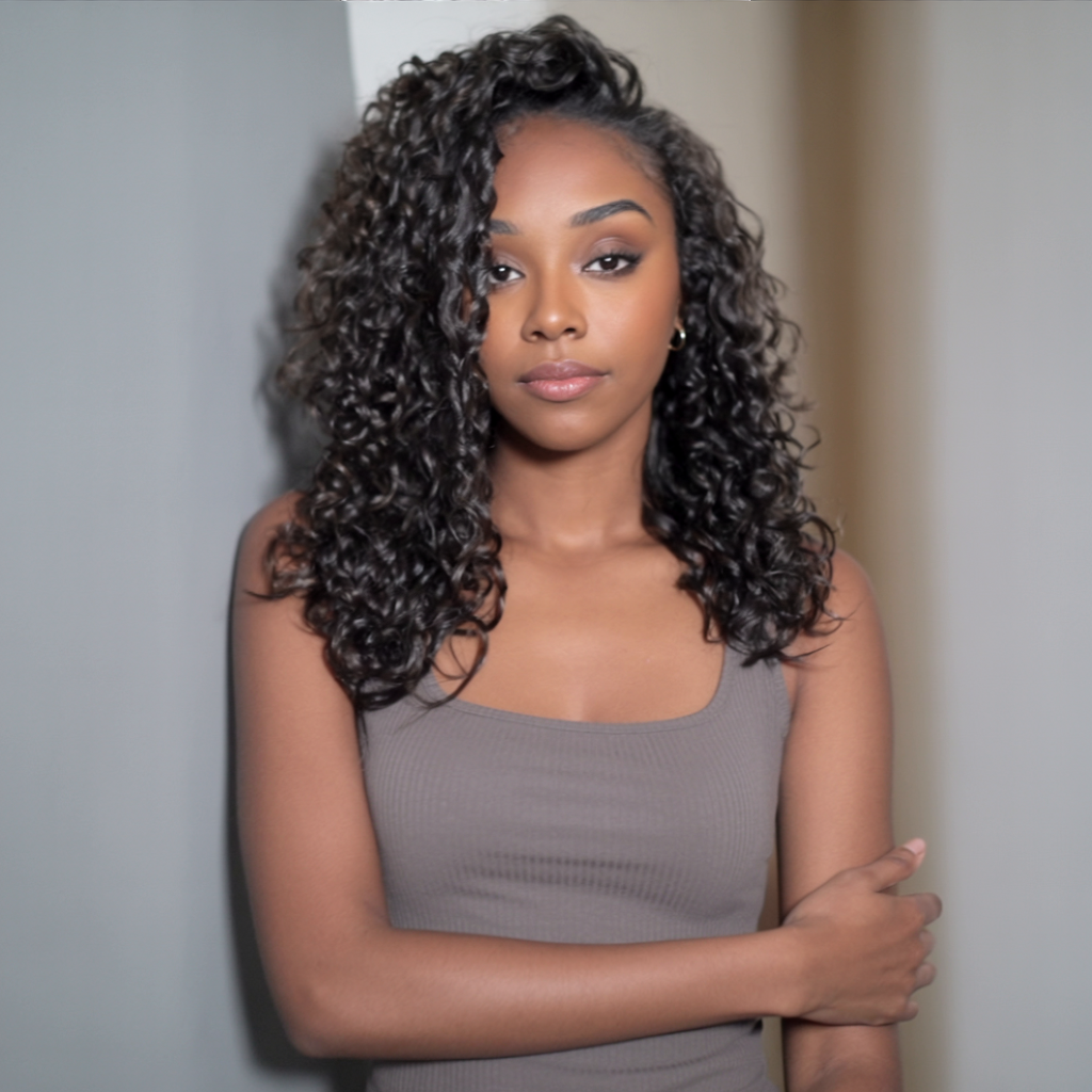 Wear & Go Seamless Water Wave Half Wig Flip-Over 100% Virgin Human Hair