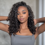 Wear & Go Seamless Water Wave Half Wig Flip-Over 100% Virgin Human Hair