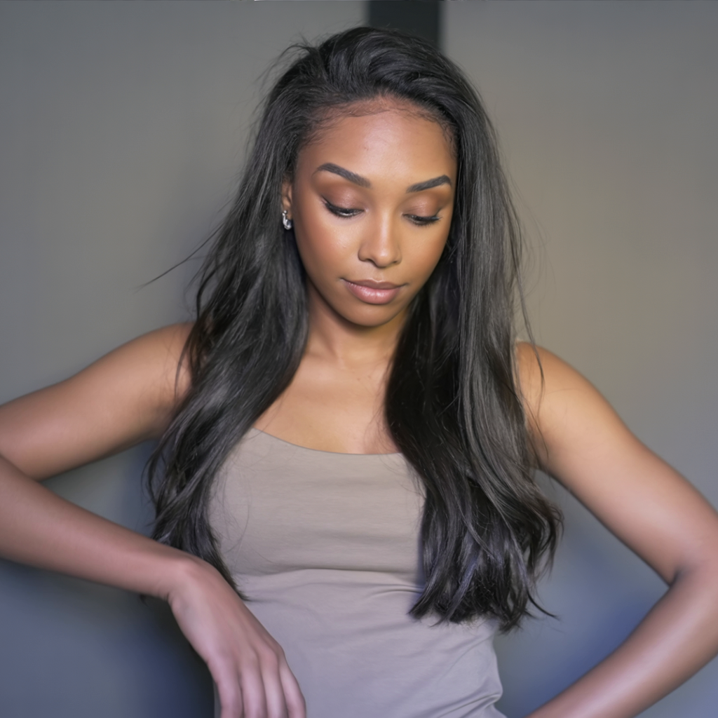Wear & Go Seamless Straight Half Wig Flip-Over 100% Virgin Human Hair