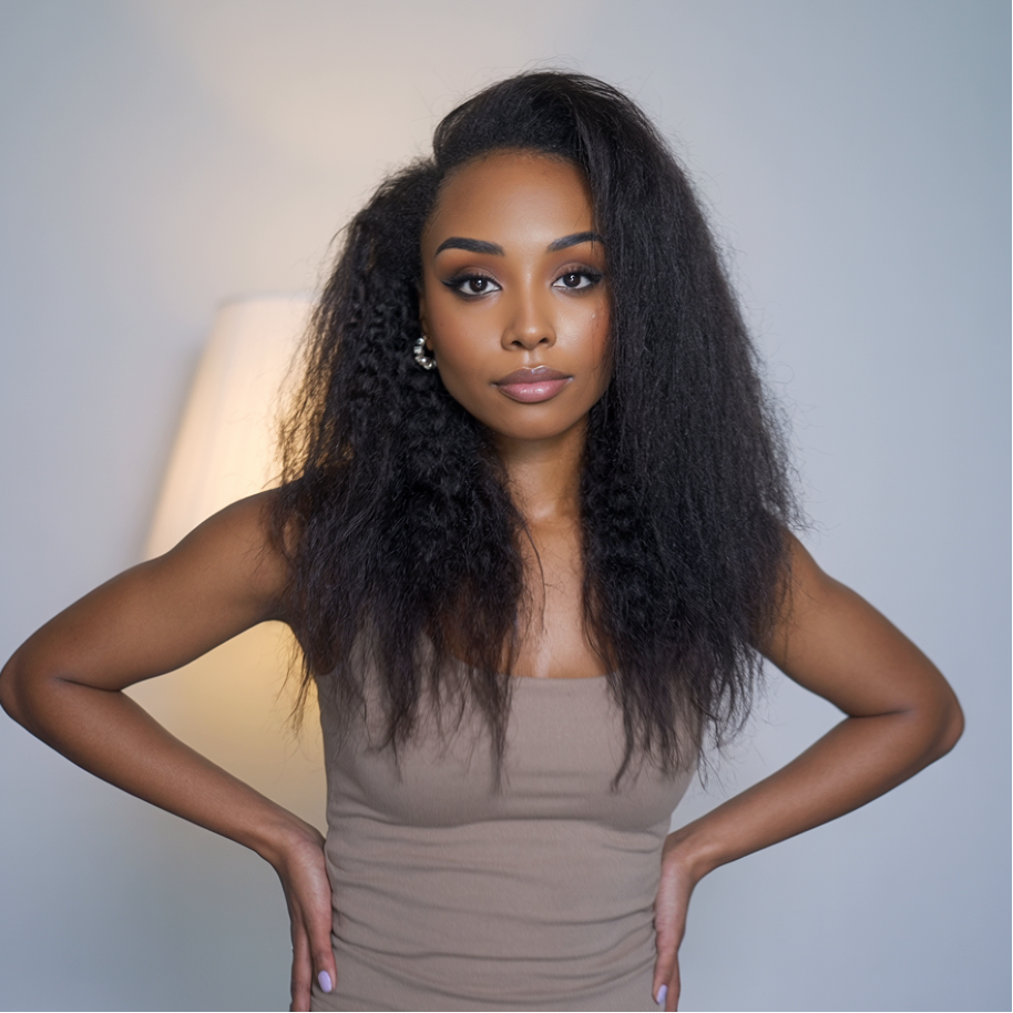 Wear & Go Seamless Straight Half Wig Flip-Over 100% Virgin Human Hair
