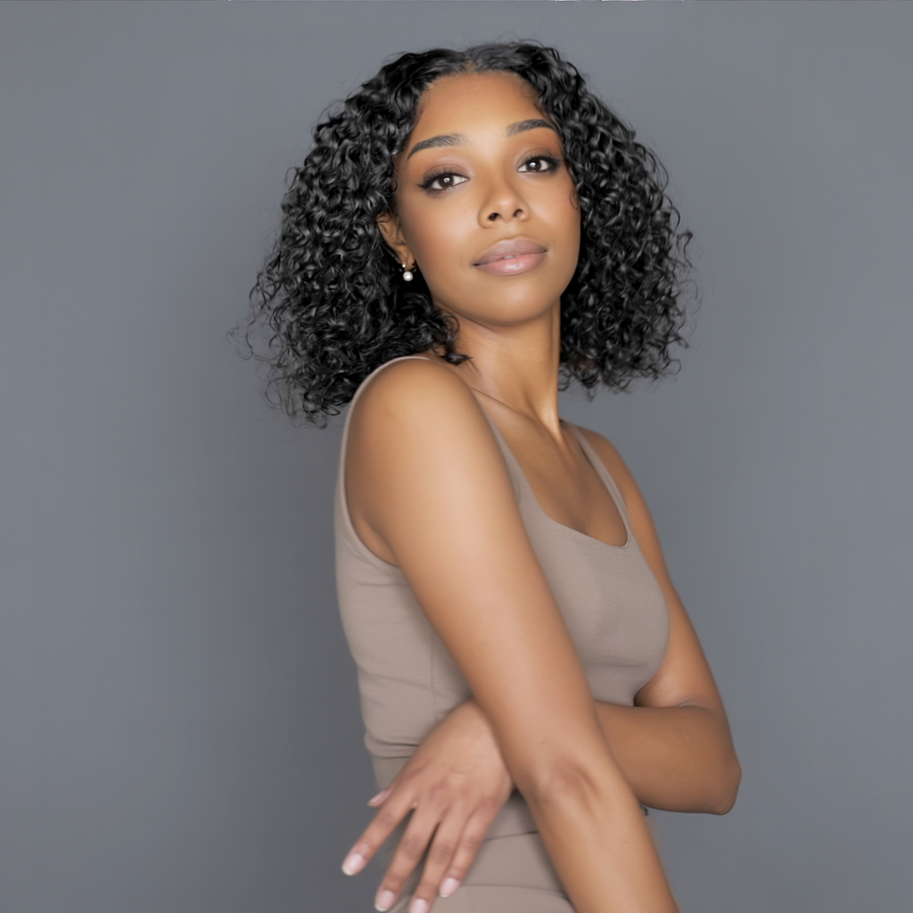 Wear & Go M-Cap 9×6 Kinky Curly HD Lace Glueless Wig  Pre-Bleached 100% Virgin Human Hair