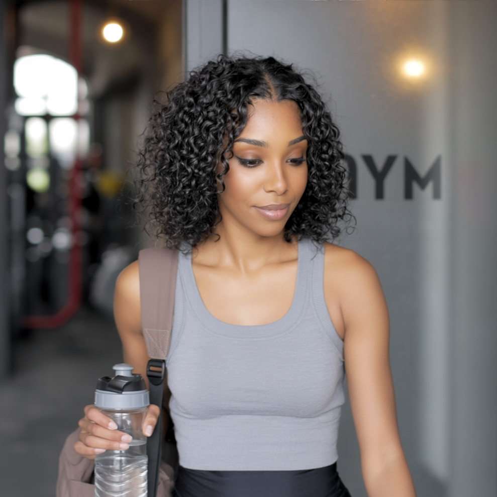 Wear & Go M-Cap 9×6 Kinky Curly HD Lace Glueless Wig  Pre-Bleached 100% Virgin Human Hair