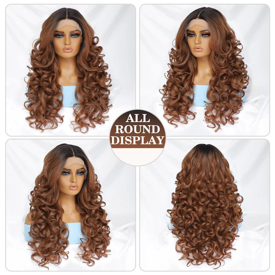 Curly Wavy 13X4 Glueles Synthetic HD Lace Front Wig