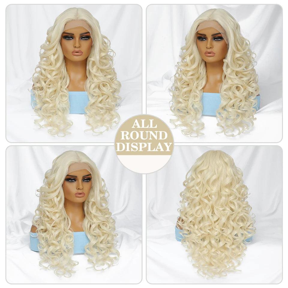 Curly Wavy 13X4 Glueles Synthetic HD Lace Front Wig