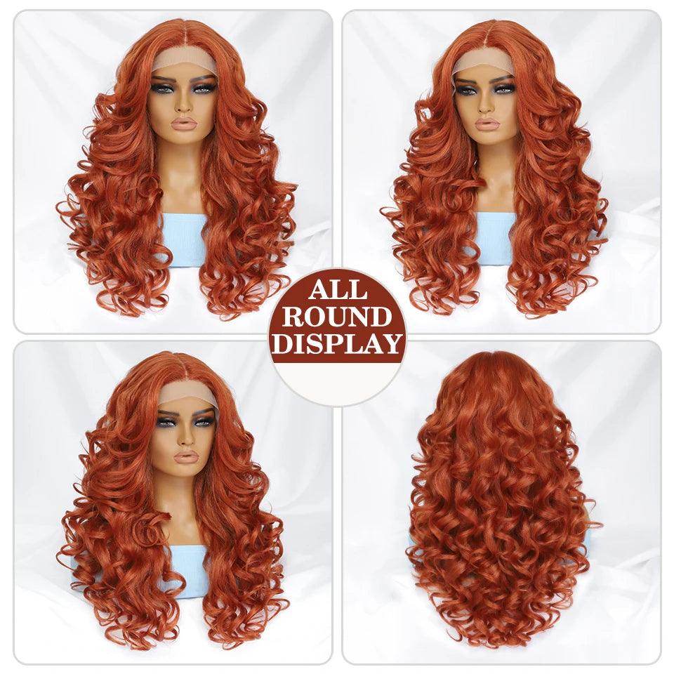 Curly Wavy 13X4 Glueles Synthetic HD Lace Front Wig