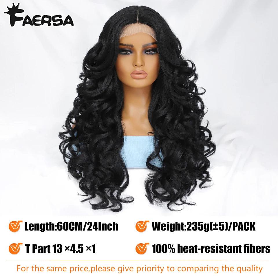 Curly Wavy 13X4 Glueles Synthetic HD Lace Front Wig