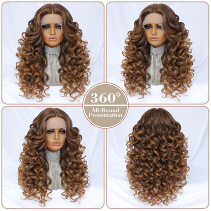 Curly Wavy 13X4 Glueles Synthetic HD Lace Front Wig