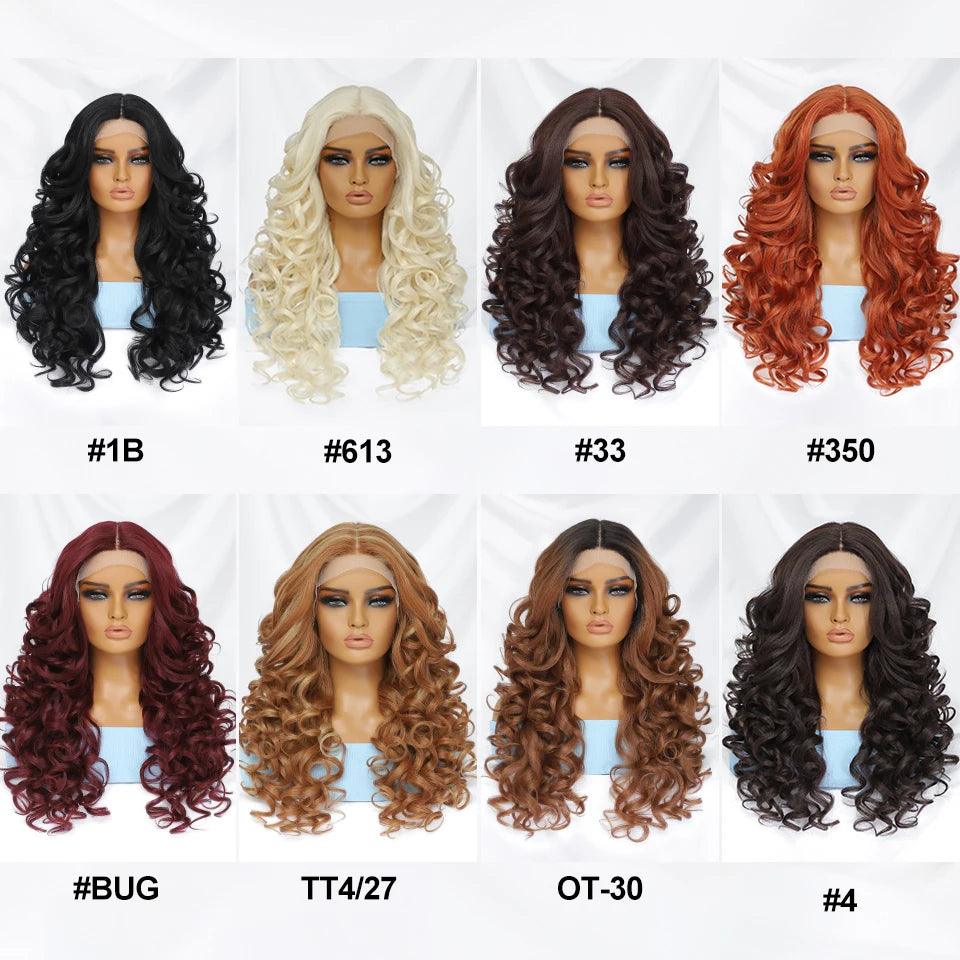 Curly Wavy 13X4 Glueles Synthetic HD Lace Front Wig