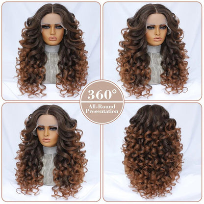 Curly Wavy 13X4 Glueles Synthetic HD Lace Front Wig