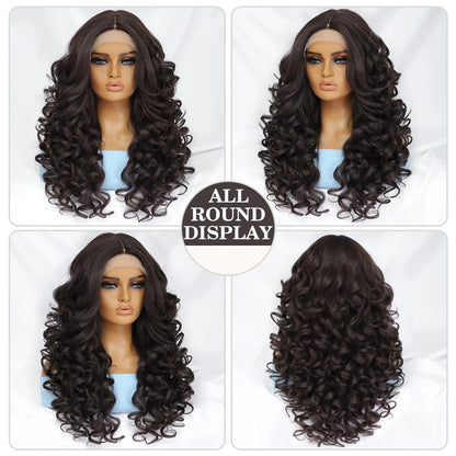 Curly Wavy 13X4 Glueles Synthetic HD Lace Front Wig