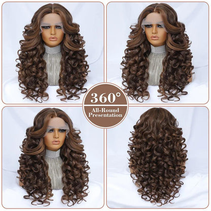 Curly Wavy 13X4 Glueles Synthetic HD Lace Front Wig