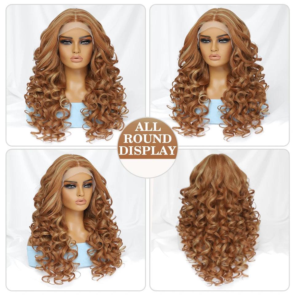 Curly Wavy 13X4 Glueles Synthetic HD Lace Front Wig