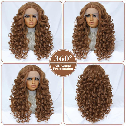 Curly Wavy 13X4 Glueles Synthetic HD Lace Front Wig