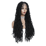 Salon-Level Wave Knotless Locs HD Full Lace Braided Wig Natural Black