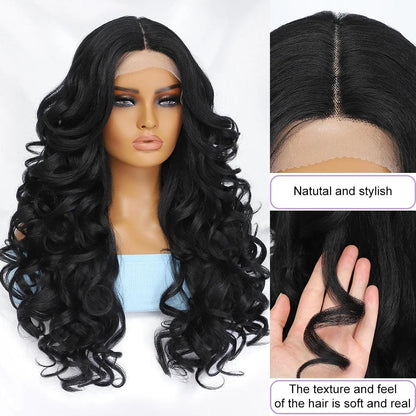 Curly Wavy 13X4 Glueles Synthetic HD Lace Front Wig