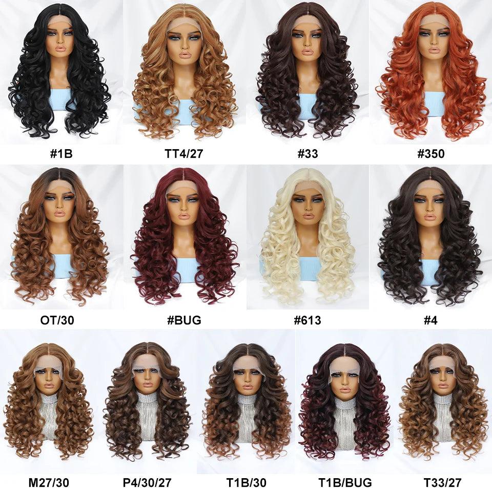 Curly Wavy 13X4 Glueles Synthetic HD Lace Front Wig