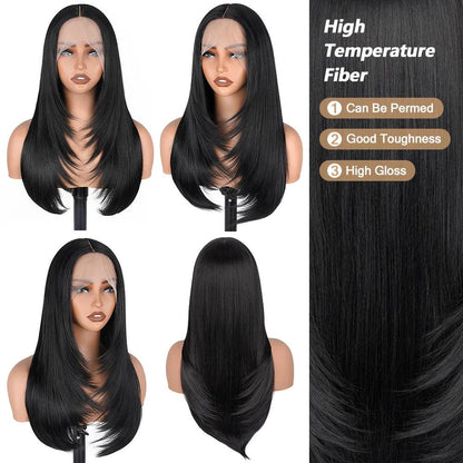 Straight 13X4 Glueless Synthetic HD Lace Front Wig