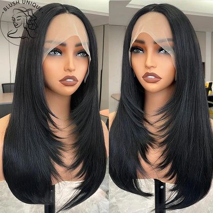 Straight 13X4 Glueless Synthetic HD Lace Front Wig