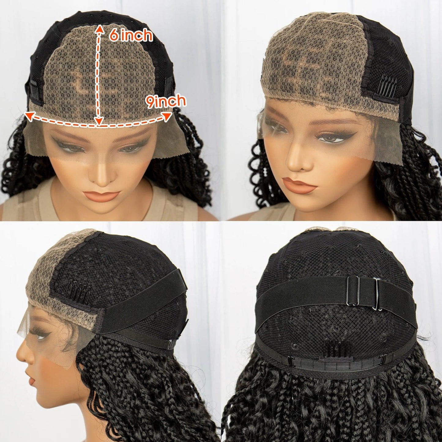 Deep Curly Boho Knotless Braided HD Full Lace Wig