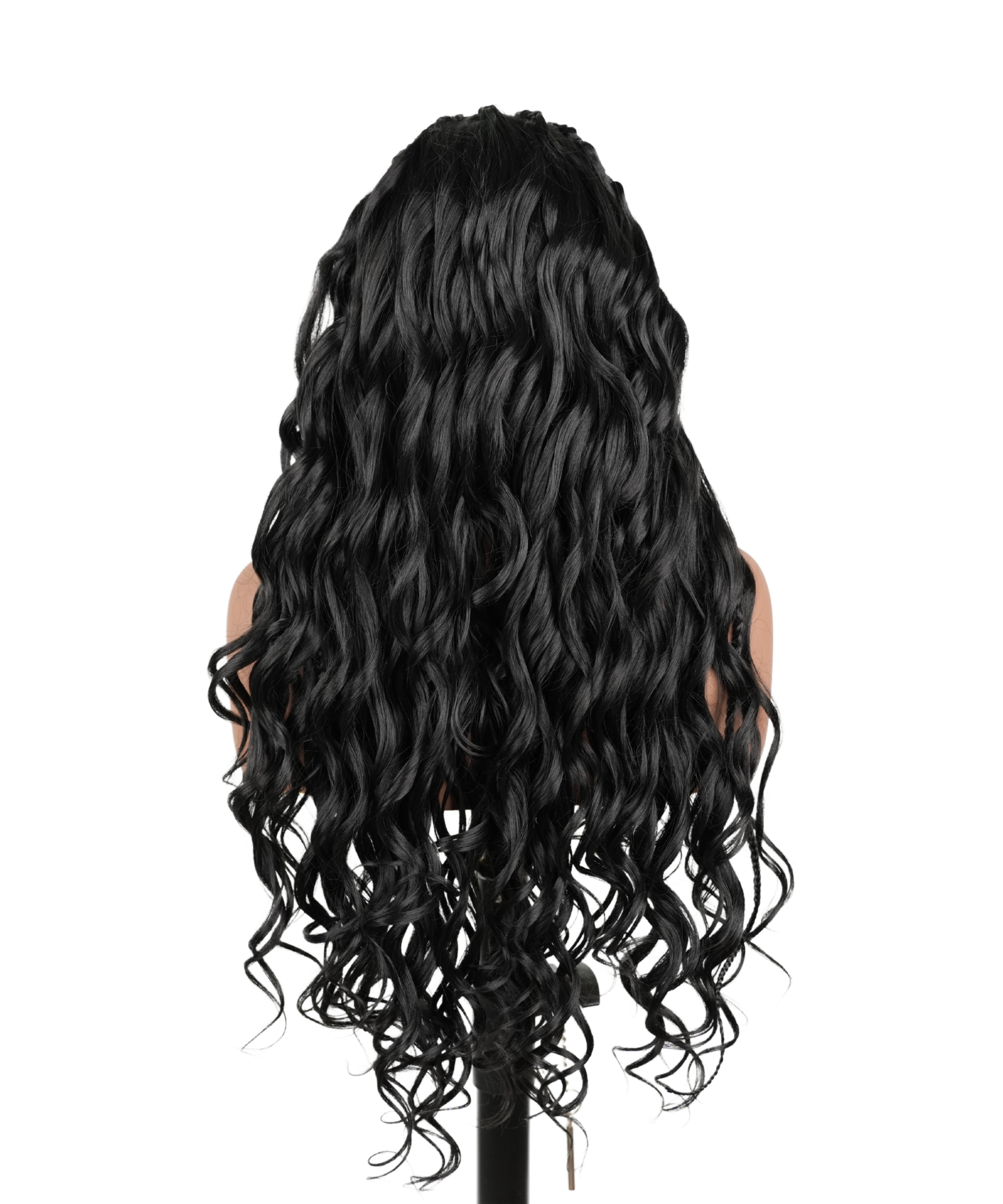 13x6 HD Lace Front Deep Wave Hair Wigs with Cornrow Braids T1 Natural Black