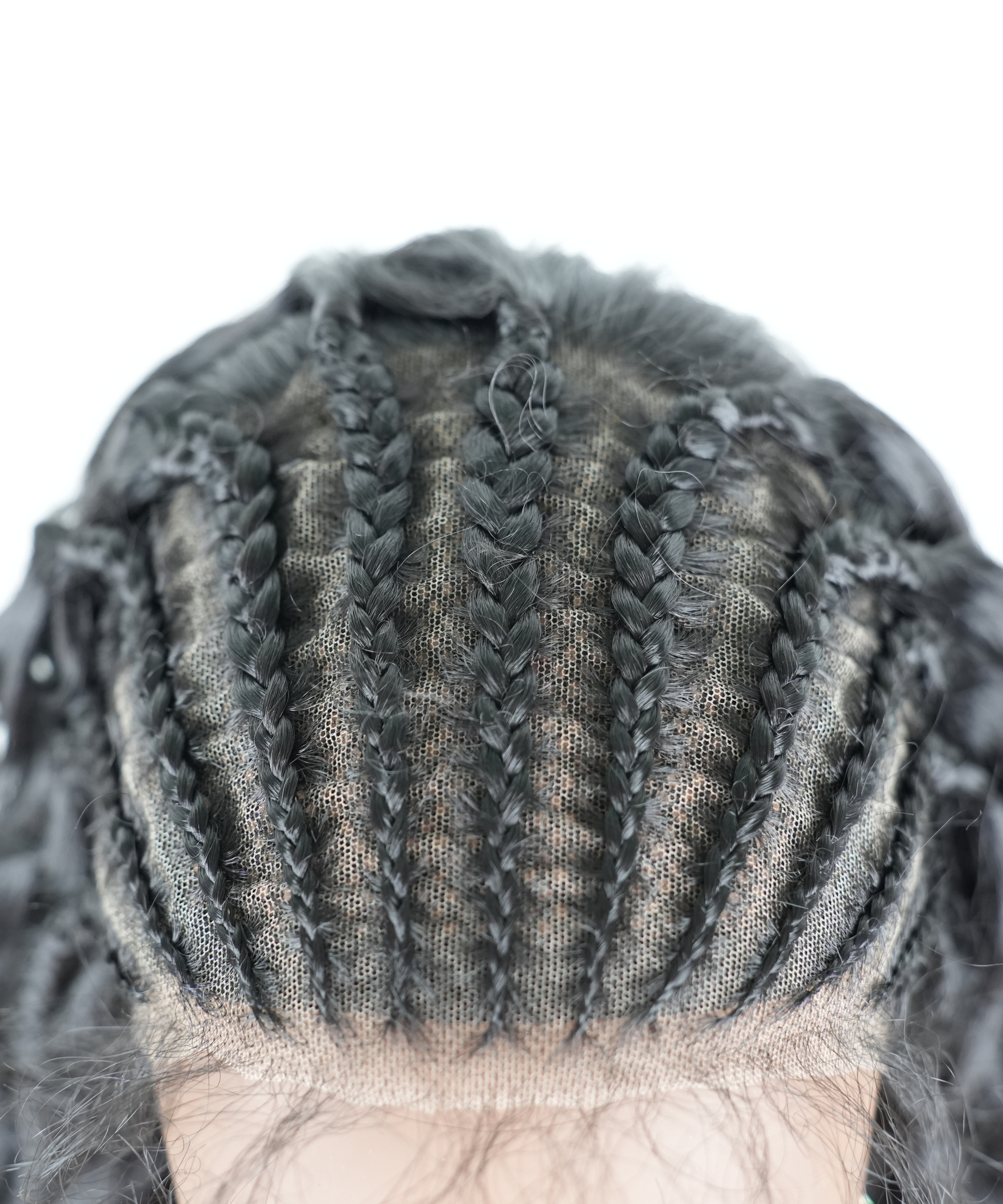 13x6 HD Lace Front Deep Wave Hair Wigs with Cornrow Braids T1 Natural Black