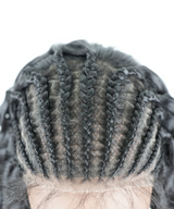13x6 HD Lace Front Deep Wave Hair Wigs with Cornrow Braids T1 Natural Black