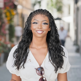 Hand-tied Cornrow Braids Wig with Curly Hair HD Lace Wear Go Glueless Wig T5 Natural Black