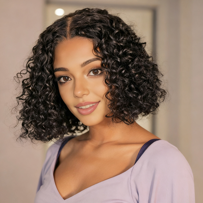 Pre Everything Wigs | Water Wave Glueless 13x4 Frontal HD Lace Human Hair Wig Pre-cut & Plucked & Bleached