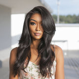 Pre Everything Wigs | Loose Wave Layered Cut Glueless 5x5 Closure HD Lace Human Hair Wig Pre-cut & Plucked & Bleached