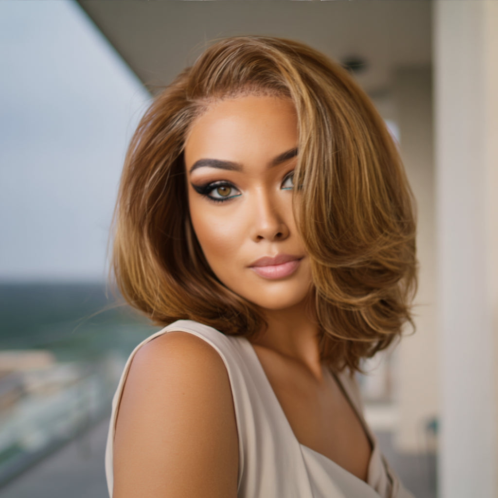 Pre Everything Wigs | Loose Wave Layered Cut Glueless 5x5 Closure HD Lace Human Hair Wig Pre-cut & Plucked & Bleached